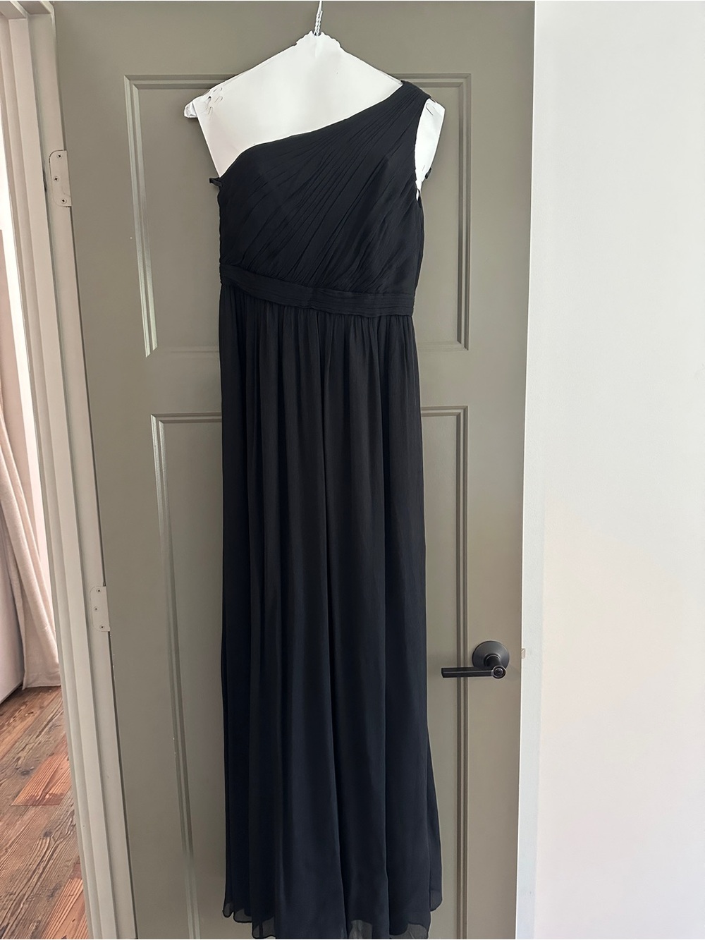 J. Crew Black One-Shoulder Evening Gown